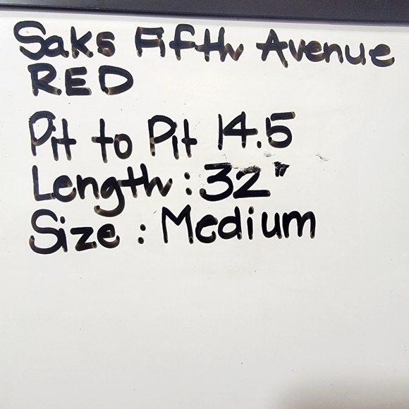 RED Saks Fifth Avenue Faux Leather Black Midi Sleeveless Dress Size Medium #522 - Picture 10 of 10